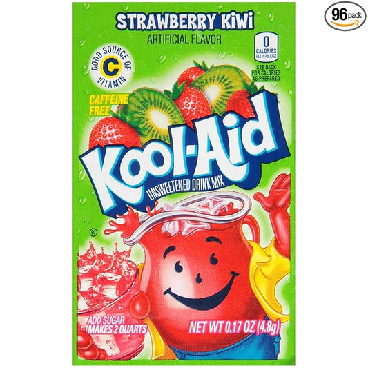 Kool Aid Strawberry Kiwi Drink Mix, Makes 2 Quarts (96 Packets)