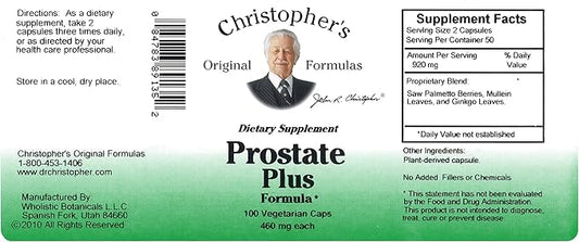Christopher's Original Formulas Prostate Plus Formula, 100 Count