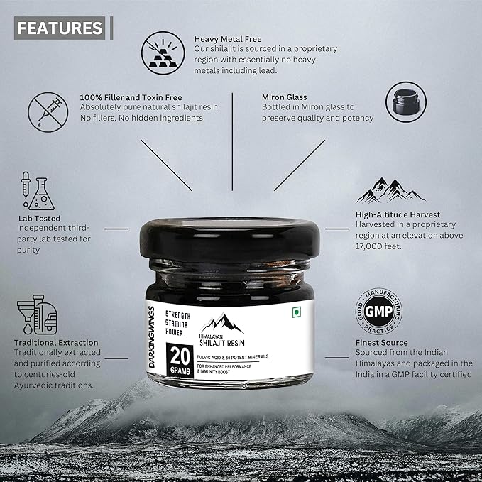 500mg Shilajit Supplement 84+ Fulvic