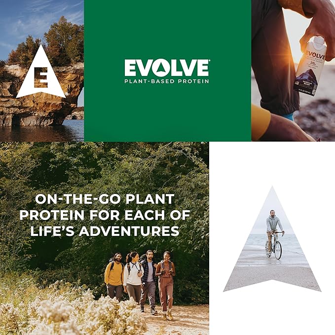 Evolve Plant Based Protein Shake, Chocolate 20g Vegan 10g Fiber, 11oz, (12 (12 Pack)