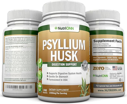 PSYLLIUM HUSK CAPSULES 1450mg Per 240 Capsules 100% Natural