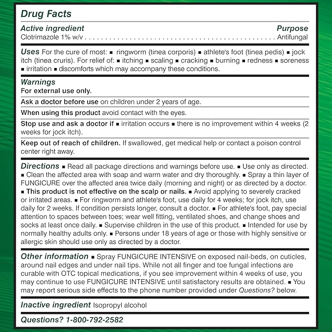 FUNGICURE Intensive Spray, Antifungal Treatment, Kills 6 Types 2 Fl 1)