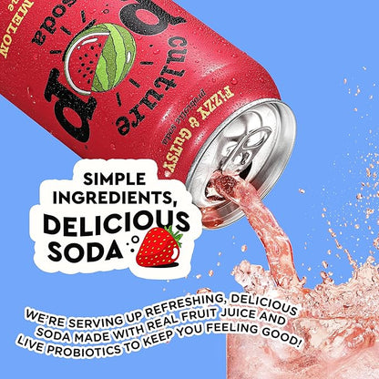 Culture Pop Soda, Jazzy & Juicy Variety Pack, Probiotic Low Sugar Soda, Sparkling Juice Alternative, Non-GMO, Kosher, Gluten-Free, No Stevia (12pk)