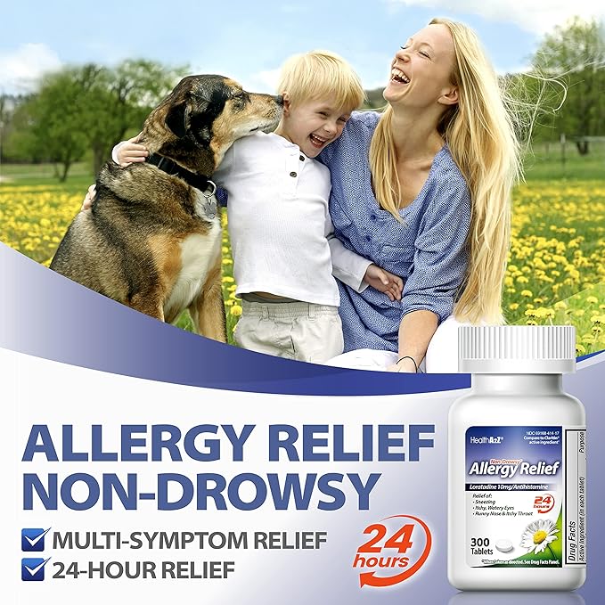HealthA2Z® Allergy Relief 10mg | 24-Hours Allergy (300 Tablets)