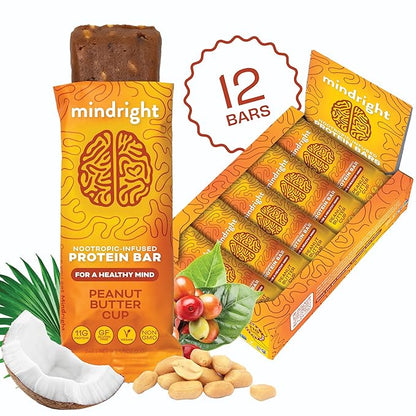 Mindright Superfood Vegan Protein Bar 12 (Peanut