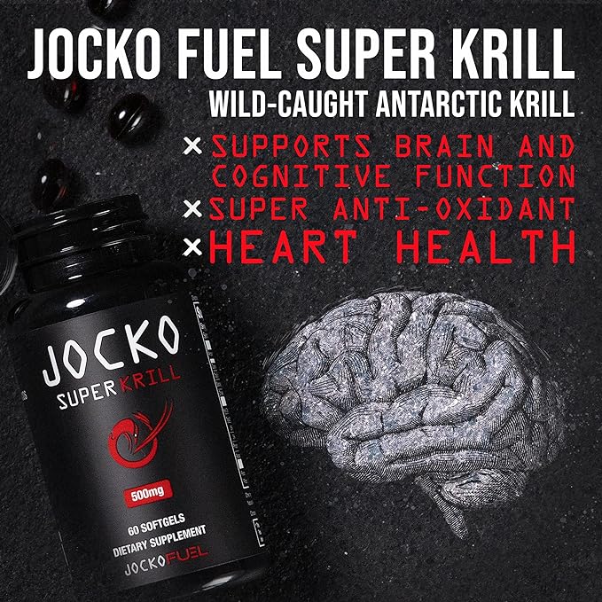Jocko Fuel Antarctic Krill Oil Omega 3 Fatty 1000mg Softgels (60 Softgels)