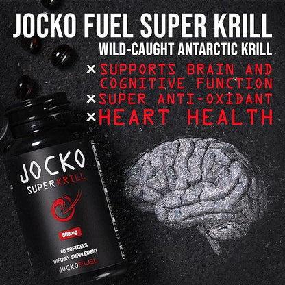 Jocko Fuel Antarctic Krill Oil Omega 3 Fatty 1000mg Softgels (60 Softgels)