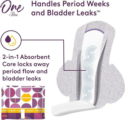 One by Poise Feminine Pads (2-in-1 Period 22 Count