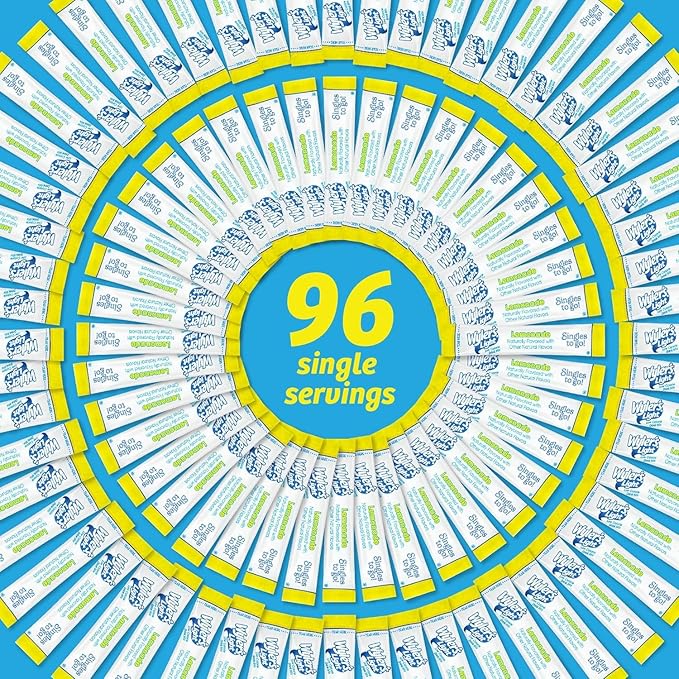Wyler's Light Singles To Go Powder Packets, Water Drink Mix, Lemonade, 12 Boxes, 8 Servings per Box, 96 Total Servings