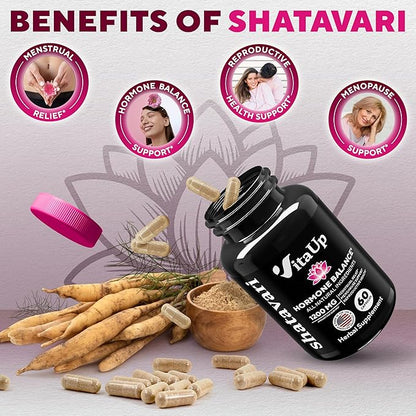 Shatavari Capsules - USA Made Shatavari 1200mg - 60 Count