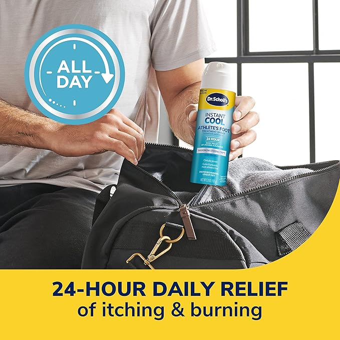 Dr. Scholl's INSTANT COOL ATHLETE'S FOOT 5.3oz, Clinically 24-Hour Daily