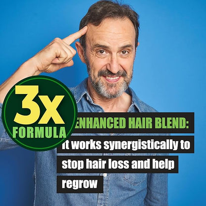 3X Formula Natural Prostate Health Supplements for Men - 1235mg Saw Palmetto Reduce Nighttime Bathroom Trips + Hair Growth/Hair Loss Prevention, 2-Mons