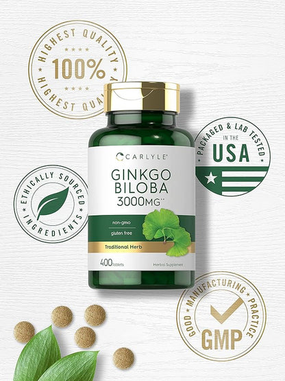 Carlyle Ginkgo Biloba 3000mg 400 Tablets