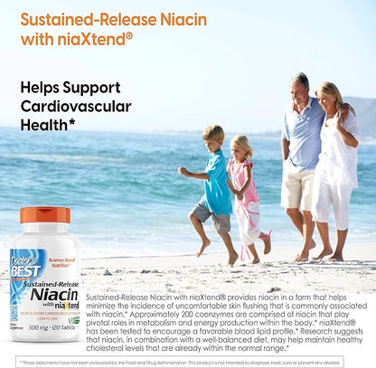 Doctor's Best TimeRelease Niacin with Niaxtend 500 mg 120 Count