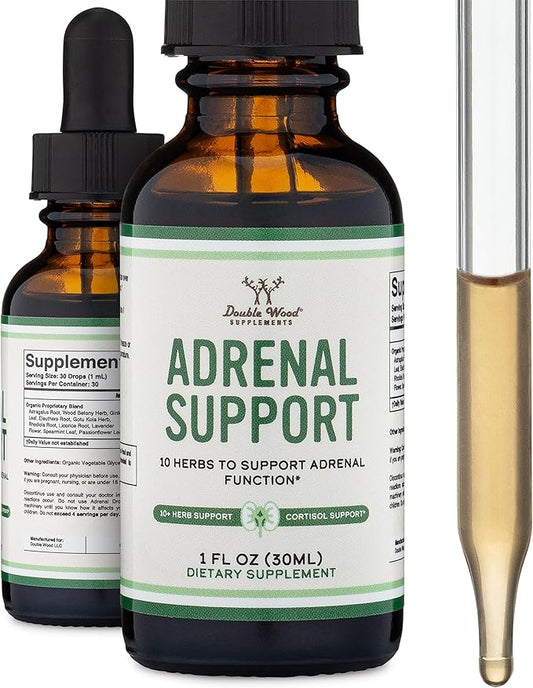 Adrenal Support Supplements (Liquid Drops) 10 Organic (10 Apoptogenic