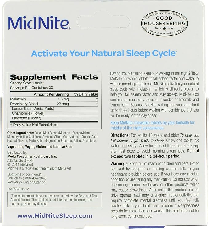 MidNite Natural Sleep Supplement, 30-Count Box 2)