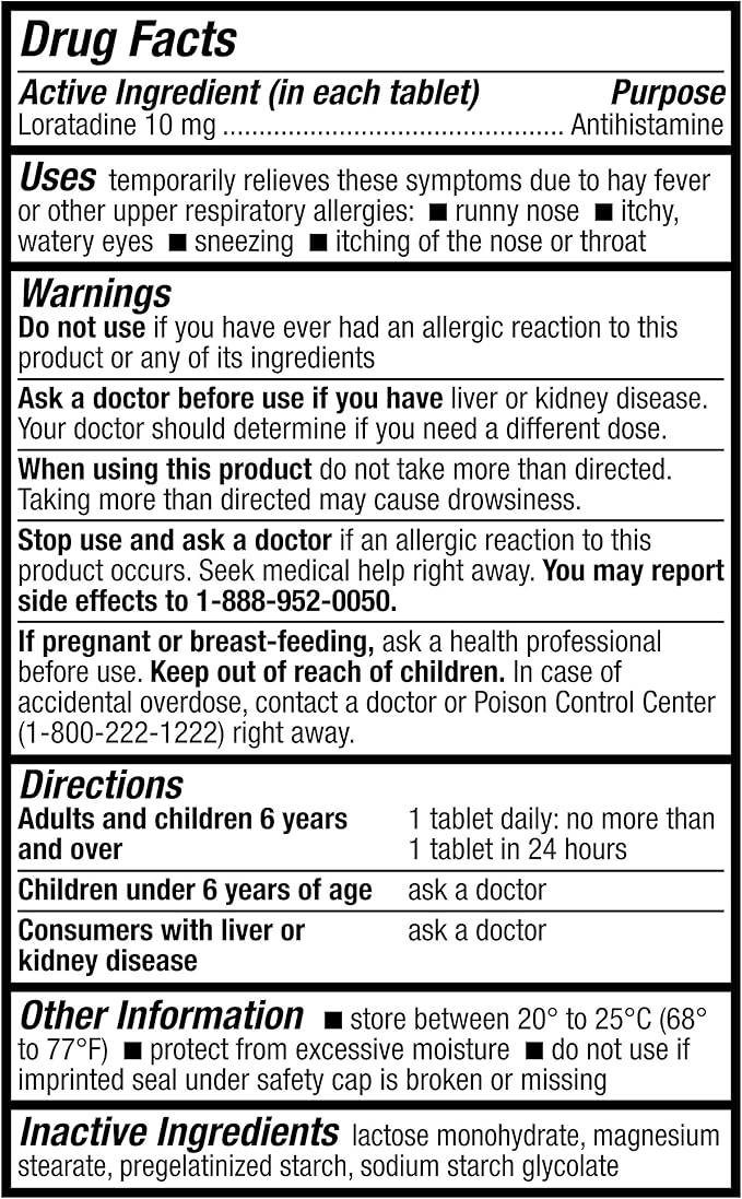 HealthA2Z® Allergy Relief 10mg | 24-Hours Allergy (300 Tablets)