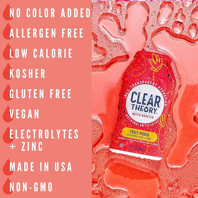 Clear Theory Water Flavoring Drops, Electrolytes Drink Mix, Water Enhancer Liquid, Flavored Hydration for Kids, Vegan, Gluten Free, Low Calories, Stevia, Variety Pack, 3 Pack, 1.62 Fl Oz Bottles