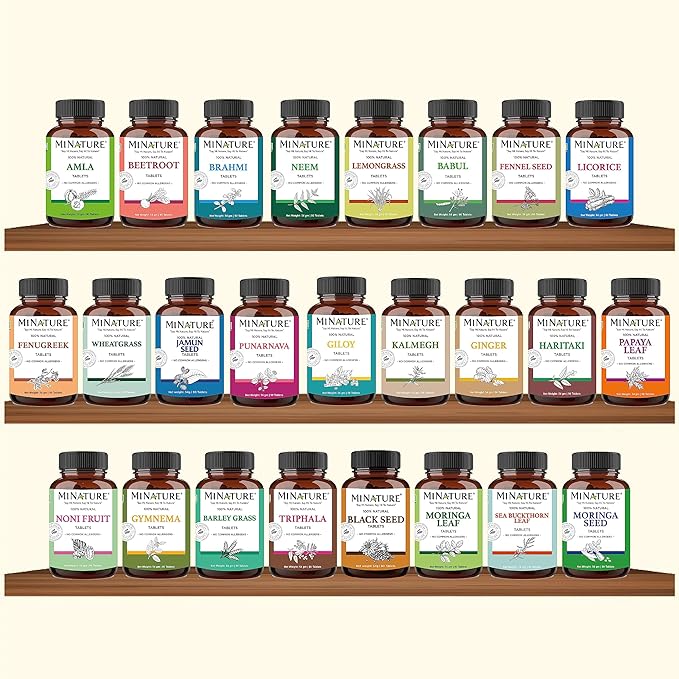 Giloy Tablets by mi Nature 90 Tablets, 1000 mg 45 Days 100% Natural