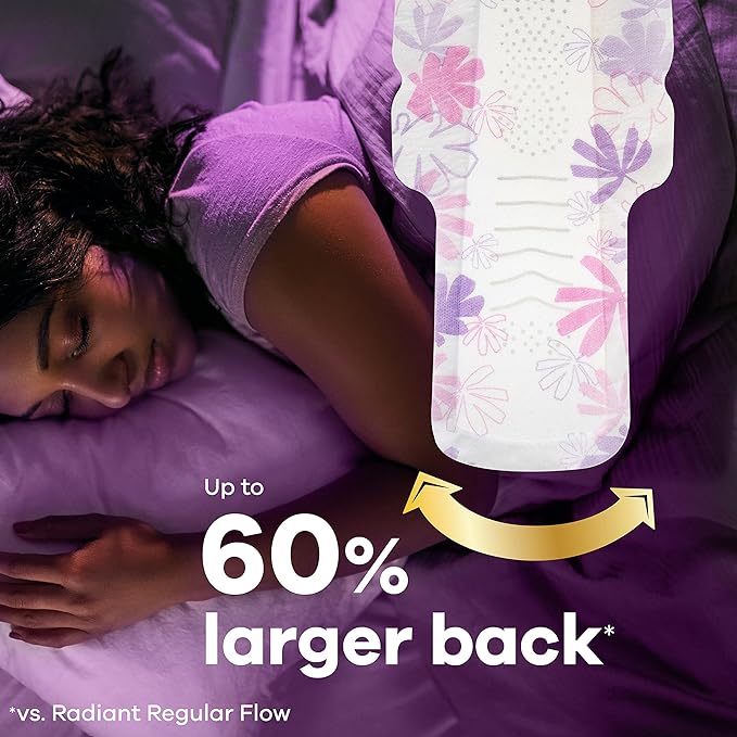 Always Radiant Overnight Feminine Pads 5 Extra 54 ct