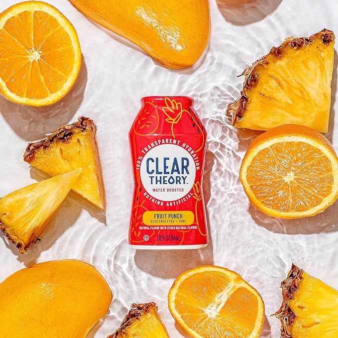 Clear Theory Water Flavoring Drops, Electrolytes Drink Mix, Water Enhancer Liquid, Flavored Hydration for Kids, Vegan, Gluten Free, Low Calories, Stevia, Variety Pack, 3 Pack, 1.62 Fl Oz Bottles