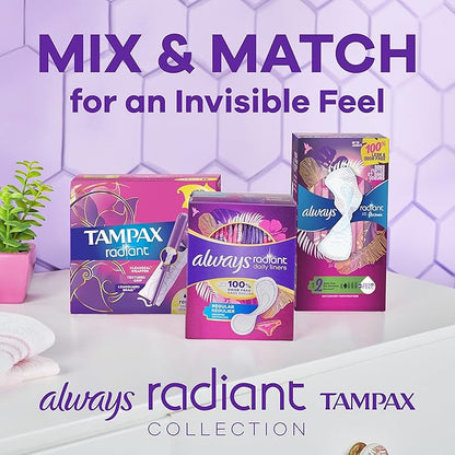 Always Radiant Overnight Feminine Pads 5 Extra 54 ct