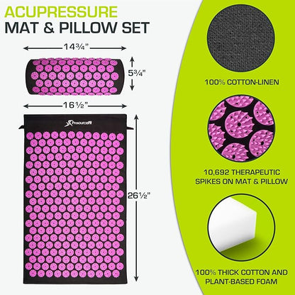 ProsourceFit Acupressure Mat and Pillow Set