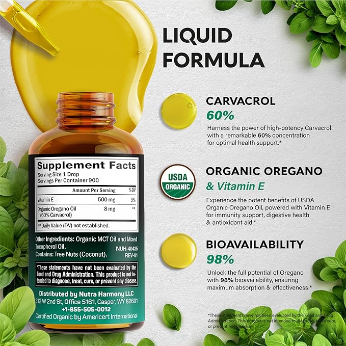 USDA Organic Oil of Oregano 1 fl