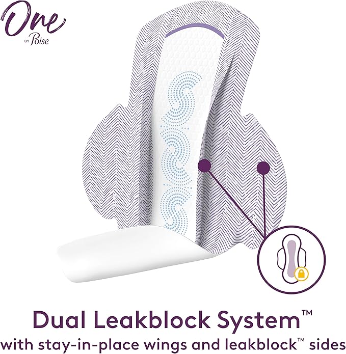 One by Poise Feminine Pads (2-in-1 Period 18 Count