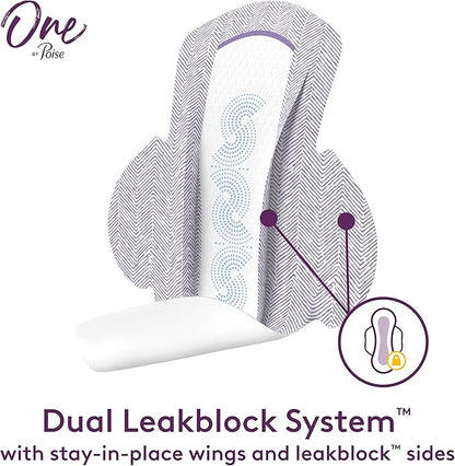 One by Poise Feminine Pads (2-in-1 Period 18 Count