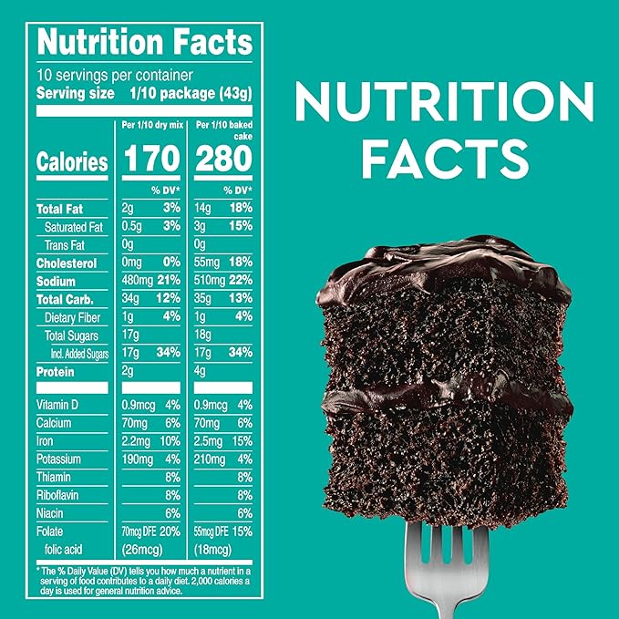 Duncan Hines Classic Cake Mix, Dark Chocolate Fudge, 15.25 oz