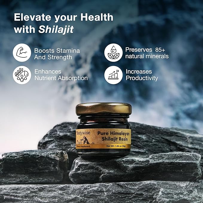 Be Bodywise Pure Himalayan Shilajit Resin 600 mg 75%+ Fulvic 85+ Trace 100% Authentic 30 gm.
