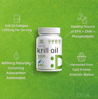 Antarctic Krill Oil, 1,000mg Per Serving, 240* Softgels