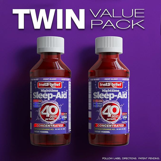 Nighttime Sleep-Aid Liquid, 50mg Diphenhydramine HCl, (80 Doses),