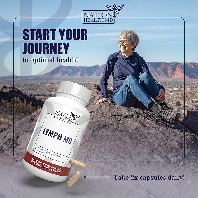 Lymph MD - Lymphatic System Supplement with 9 Botanicals - Dandelion, Burdock, Echinacea, Lemon & More - Supplements for Men and Women - 60 Capsules