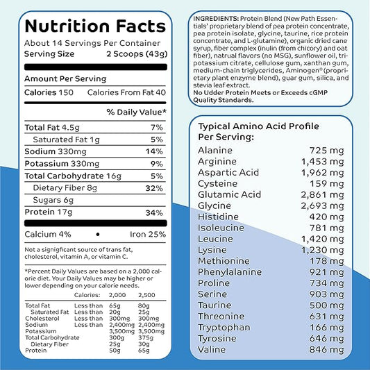 No Udder Protein Dairy Free Vegan Soy Free Protein Powder, Vanilla Delight