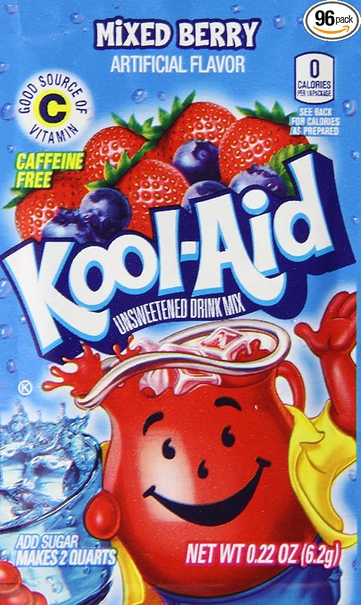 Kool Aid Twists Mixed Berry Drink Mix, Makes 2 Quarts (96 Packets)