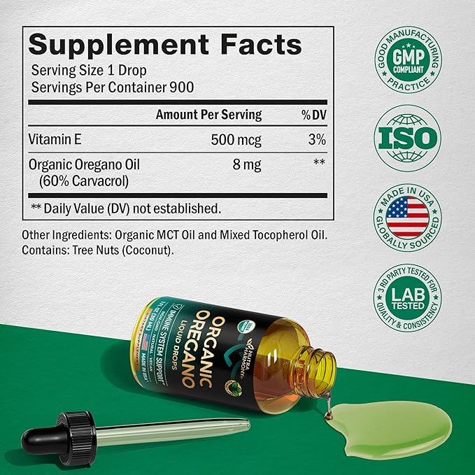 USDA Organic Oil of Oregano 1 fl