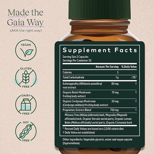 Gaia Herbs Adrenal Health Nightly Restore 60 Vegan (30 Servings)