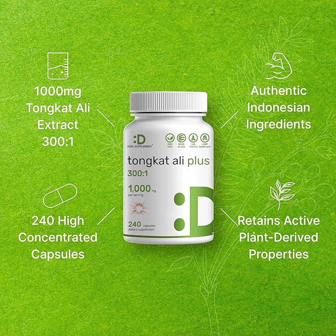 Tongkat Ali Extract 300:1 with Horny 1,100mg, 240* 240* Capsules