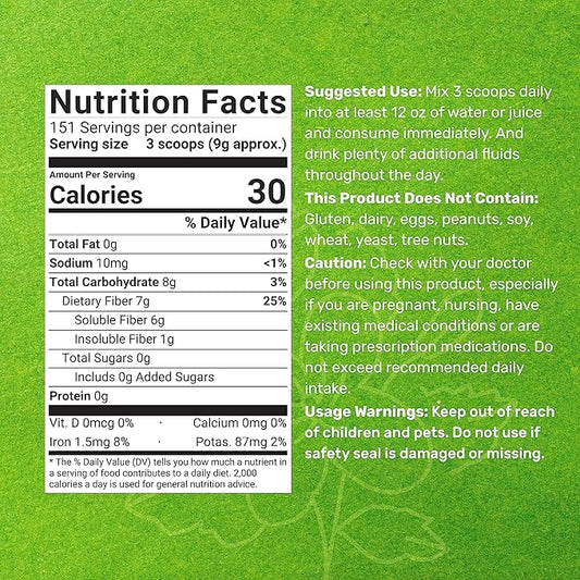 DEAL SUPPLEMENT Psyllium Husk Powder 3 9,000mg Per