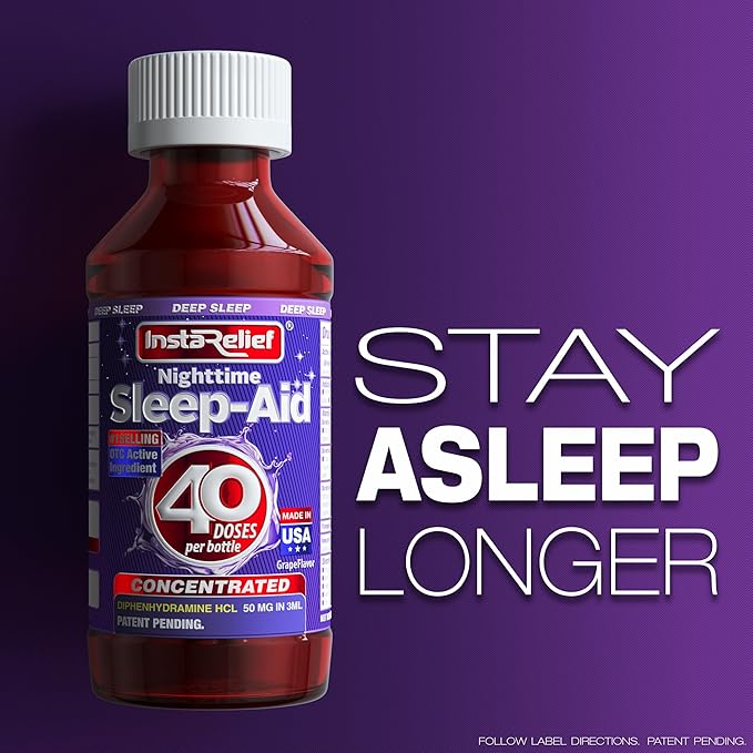 Nighttime Sleep-Aid Liquid, 50mg Diphenhydramine HCl, (80 Doses),