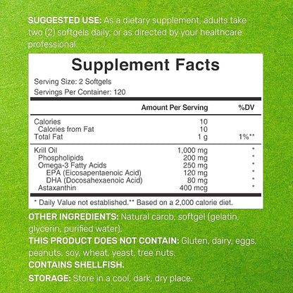 Antarctic Krill Oil, 1,000mg Per Serving, 240* Softgels